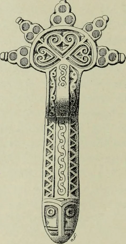 An illustration from Die altgermanische thierornamentik; typologische studie über germanische metallgegenstände aus dem IV. bis IX. jahrhundert, nebst einer studie über irische ornamentik, 1904, leaf 51