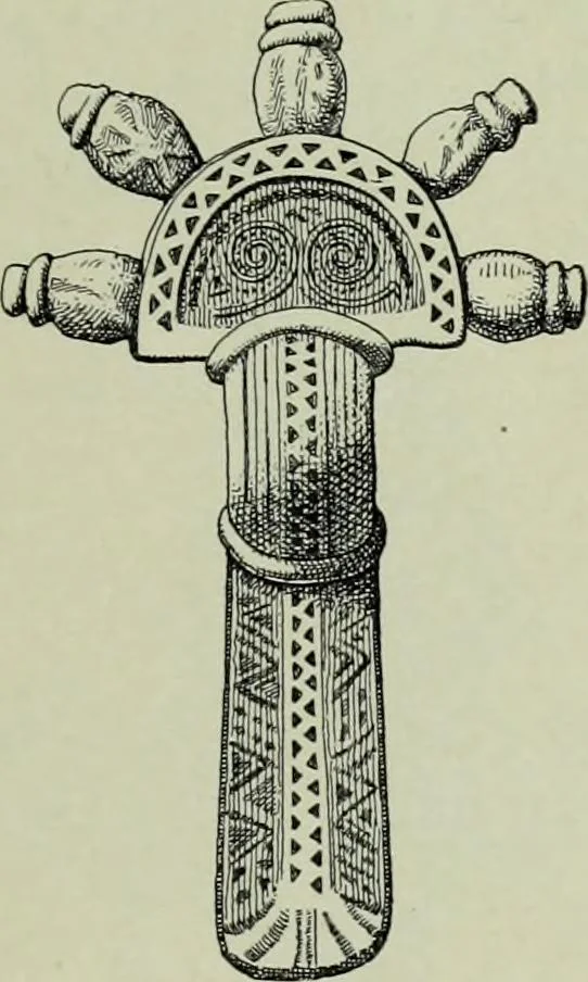 An illustration from Die altgermanische thierornamentik; typologische studie über germanische metallgegenstände aus dem IV. bis IX. jahrhundert, nebst einer studie über irische ornamentik, 1904, leaf 52