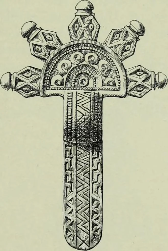 An illustration from Die altgermanische thierornamentik; typologische studie über germanische metallgegenstände aus dem IV. bis IX. jahrhundert, nebst einer studie über irische ornamentik, 1904, leaf 52
