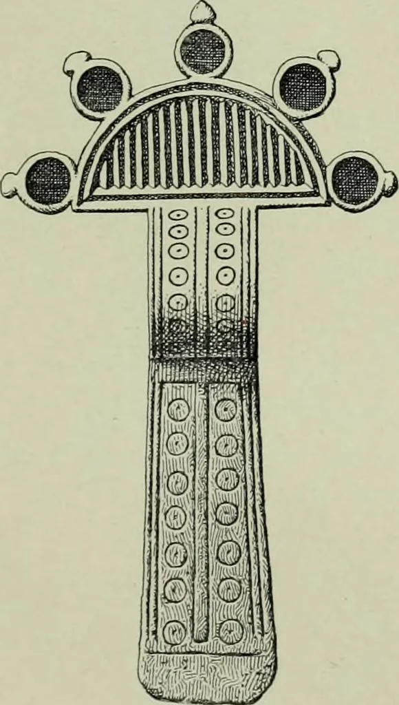 An illustration from Die altgermanische thierornamentik; typologische studie über germanische metallgegenstände aus dem IV. bis IX. jahrhundert, nebst einer studie über irische ornamentik, 1904, leaf 52