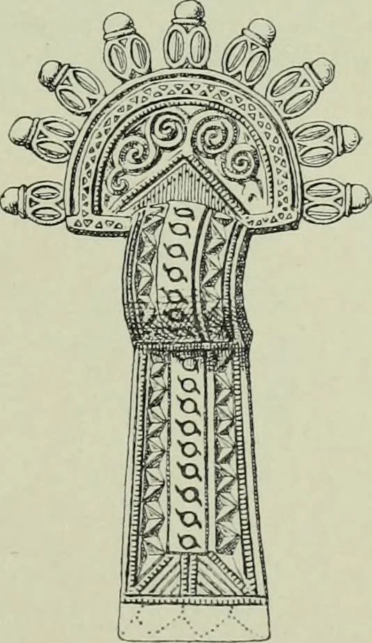 An illustration from Die altgermanische thierornamentik; typologische studie über germanische metallgegenstände aus dem IV. bis IX. jahrhundert, nebst einer studie über irische ornamentik, 1904, leaf 52