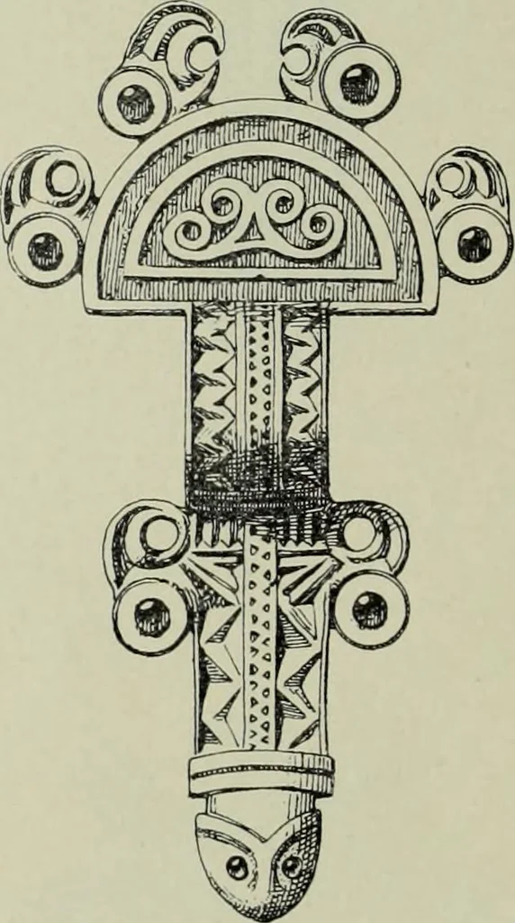 An illustration from Die altgermanische thierornamentik; typologische studie über germanische metallgegenstände aus dem IV. bis IX. jahrhundert, nebst einer studie über irische ornamentik, 1904, leaf 53