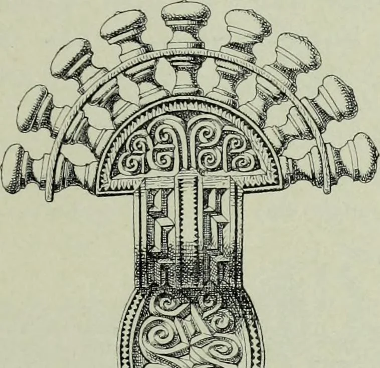 An illustration from Die altgermanische thierornamentik; typologische studie über germanische metallgegenstände aus dem IV. bis IX. jahrhundert, nebst einer studie über irische ornamentik, 1904, leaf 54