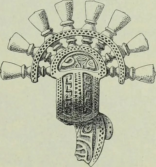 An illustration from Die altgermanische thierornamentik; typologische studie über germanische metallgegenstände aus dem IV. bis IX. jahrhundert, nebst einer studie über irische ornamentik, 1904, leaf 54