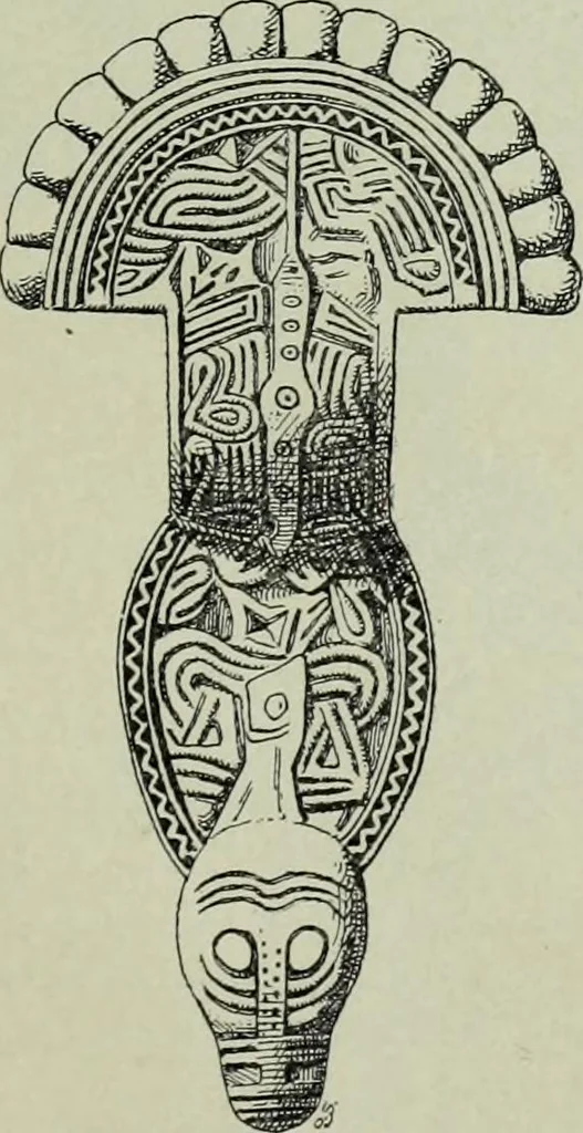 An illustration from Die altgermanische thierornamentik; typologische studie über germanische metallgegenstände aus dem IV. bis IX. jahrhundert, nebst einer studie über irische ornamentik, 1904, leaf 54