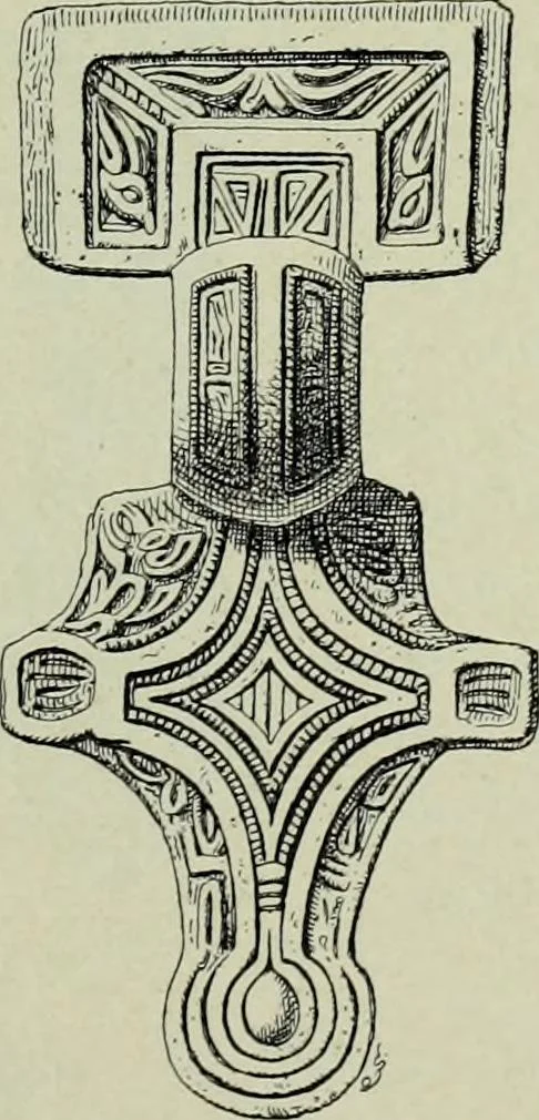 An illustration from Die altgermanische thierornamentik; typologische studie über germanische metallgegenstände aus dem IV. bis IX. jahrhundert, nebst einer studie über irische ornamentik, 1904, leaf 56