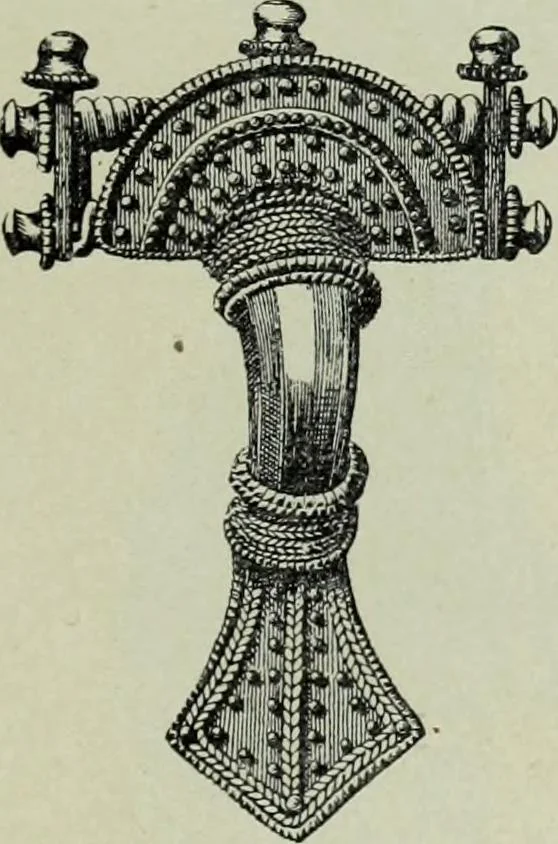 An illustration from Die altgermanische thierornamentik; typologische studie über germanische metallgegenstände aus dem IV. bis IX. jahrhundert, nebst einer studie über irische ornamentik, 1904, leaf 58