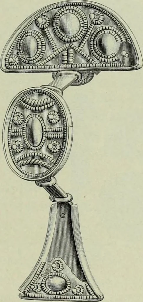 An illustration from Die altgermanische thierornamentik; typologische studie über germanische metallgegenstände aus dem IV. bis IX. jahrhundert, nebst einer studie über irische ornamentik, 1904, leaf 60