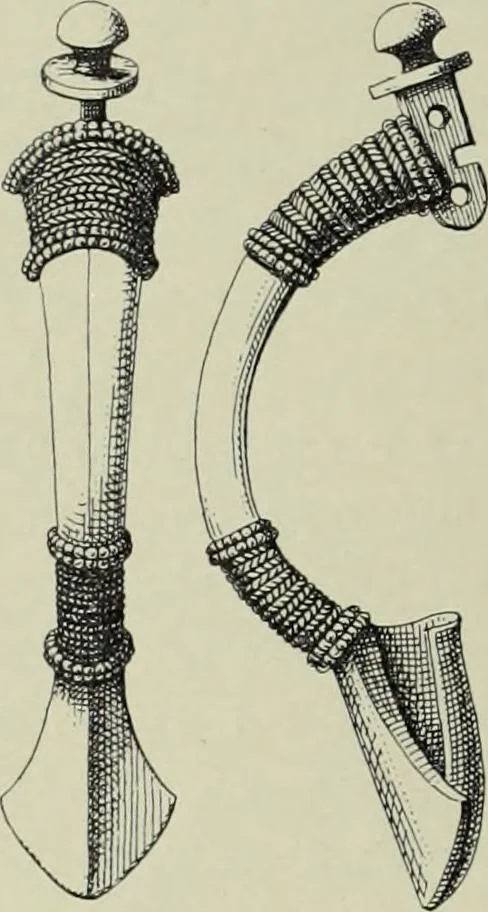 An illustration from Die altgermanische thierornamentik; typologische studie über germanische metallgegenstände aus dem IV. bis IX. jahrhundert, nebst einer studie über irische ornamentik, 1904, leaf 63