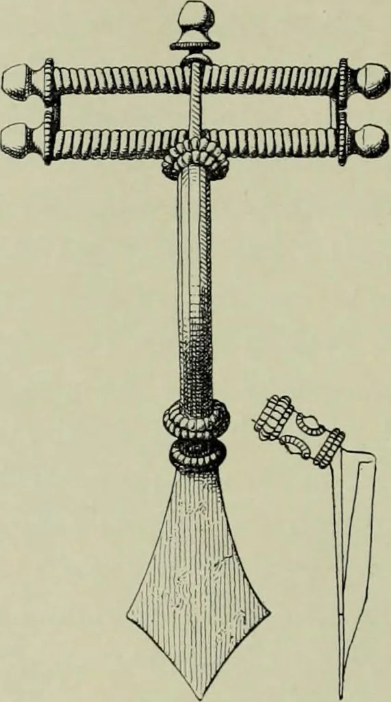 An illustration from Die altgermanische thierornamentik; typologische studie über germanische metallgegenstände aus dem IV. bis IX. jahrhundert, nebst einer studie über irische ornamentik, 1904, leaf 63