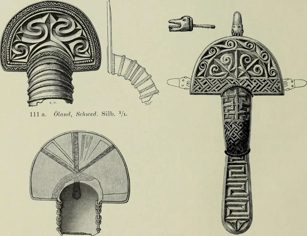 An illustration from Die altgermanische thierornamentik; typologische studie über germanische metallgegenstände aus dem IV. bis IX. jahrhundert, nebst einer studie über irische ornamentik, 1904, leaf 67