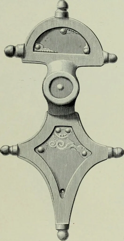 An illustration from Die altgermanische thierornamentik; typologische studie über germanische metallgegenstände aus dem IV. bis IX. jahrhundert, nebst einer studie über irische ornamentik, 1904, leaf 68