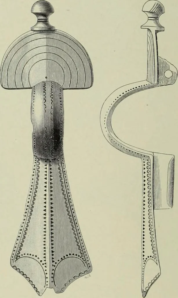 An illustration from Die altgermanische thierornamentik; typologische studie über germanische metallgegenstände aus dem IV. bis IX. jahrhundert, nebst einer studie über irische ornamentik, 1904, leaf 69