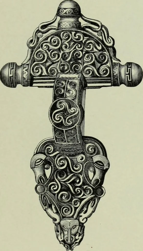 An illustration from Die altgermanische thierornamentik; typologische studie über germanische metallgegenstände aus dem IV. bis IX. jahrhundert, nebst einer studie über irische ornamentik, 1904, leaf 70