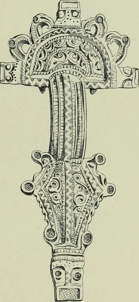 An illustration from Die altgermanische thierornamentik; typologische studie über germanische metallgegenstände aus dem IV. bis IX. jahrhundert, nebst einer studie über irische ornamentik, 1904, leaf 72