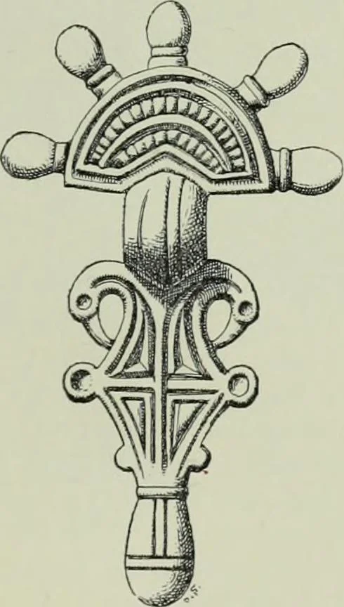 An illustration from Die altgermanische thierornamentik; typologische studie über germanische metallgegenstände aus dem IV. bis IX. jahrhundert, nebst einer studie über irische ornamentik, 1904, leaf 74