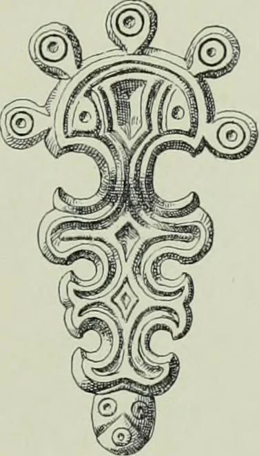 An illustration from Die altgermanische thierornamentik; typologische studie über germanische metallgegenstände aus dem IV. bis IX. jahrhundert, nebst einer studie über irische ornamentik, 1904, leaf 74