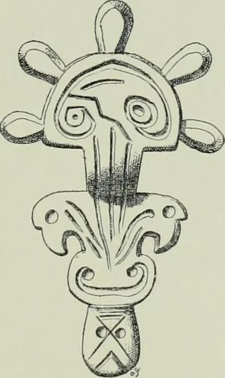 An illustration from Die altgermanische thierornamentik; typologische studie über germanische metallgegenstände aus dem IV. bis IX. jahrhundert, nebst einer studie über irische ornamentik, 1904, leaf 74