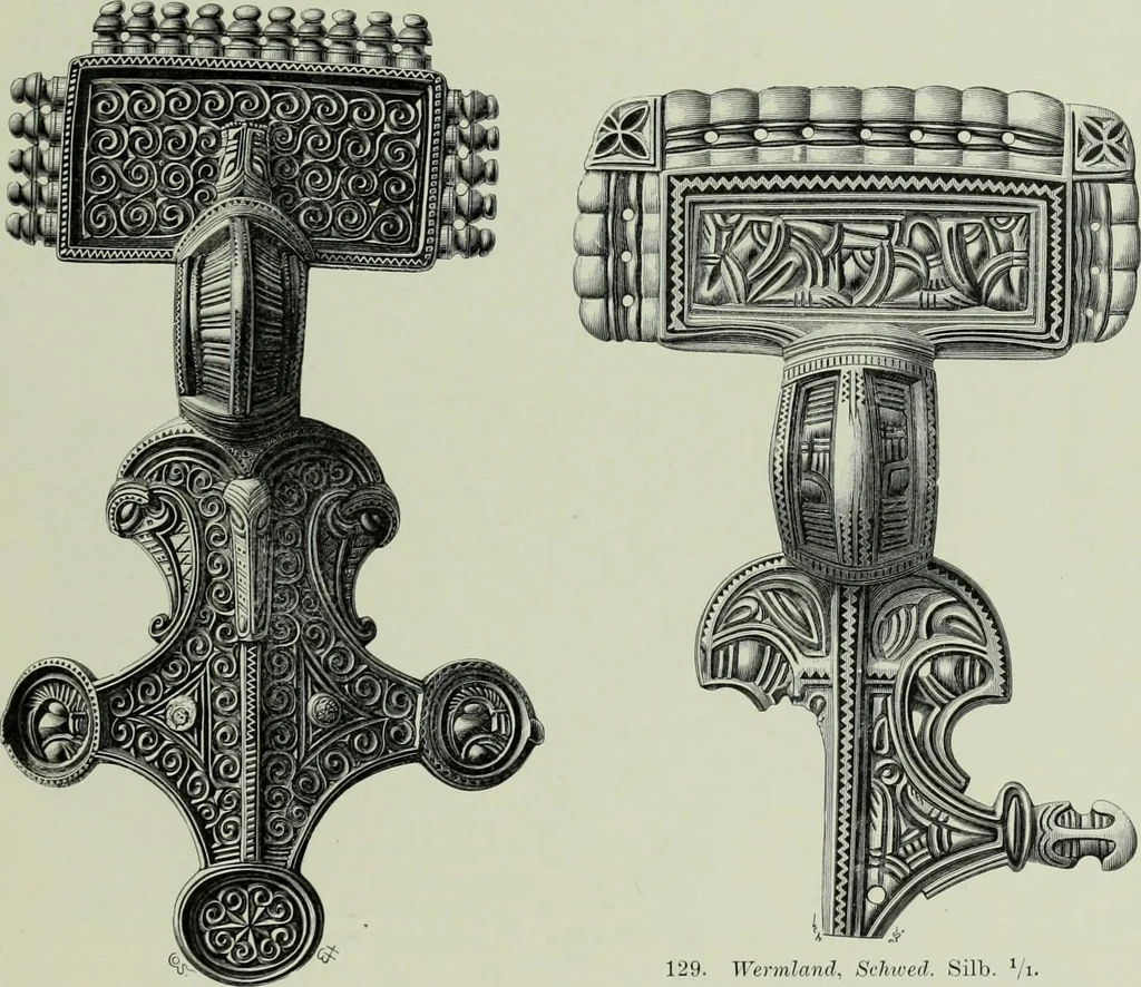 An illustration from Die altgermanische thierornamentik; typologische studie über germanische metallgegenstände aus dem IV. bis IX. jahrhundert, nebst einer studie über irische ornamentik, 1904, leaf 76