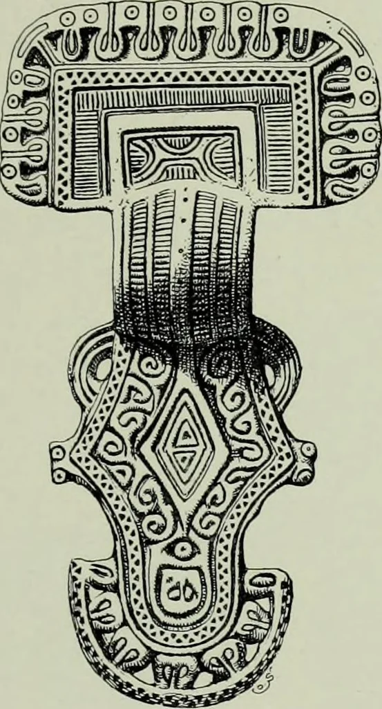 An illustration from Die altgermanische thierornamentik; typologische studie über germanische metallgegenstände aus dem IV. bis IX. jahrhundert, nebst einer studie über irische ornamentik, 1904, leaf 80
