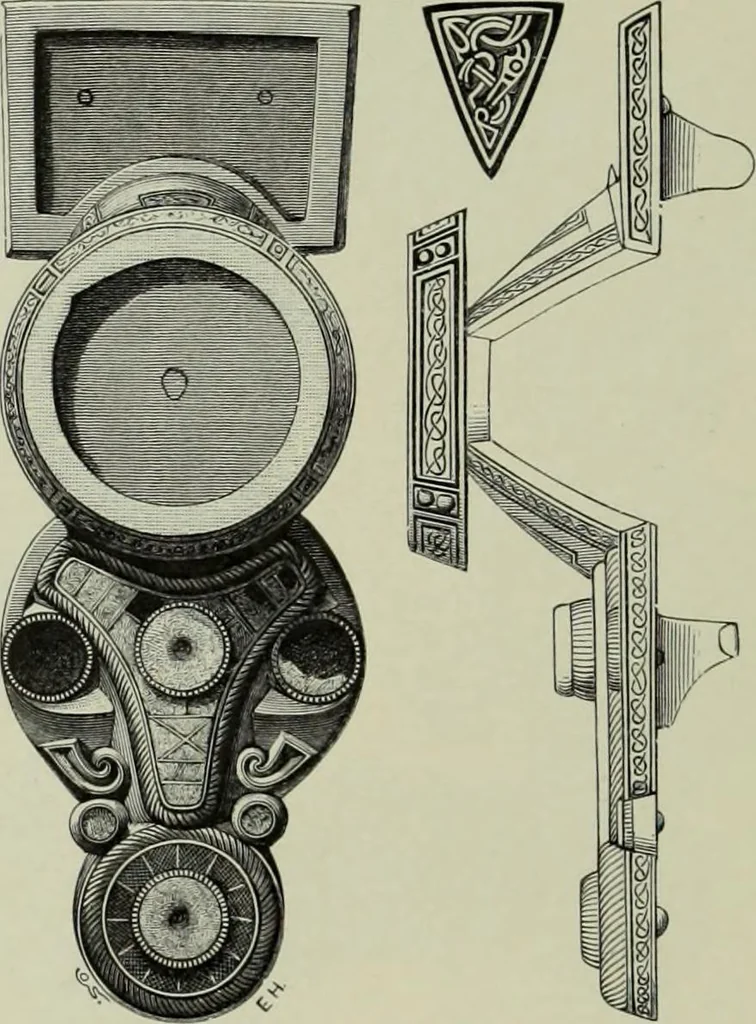 An illustration from Die altgermanische thierornamentik; typologische studie über germanische metallgegenstände aus dem IV. bis IX. jahrhundert, nebst einer studie über irische ornamentik, 1904, leaf 83