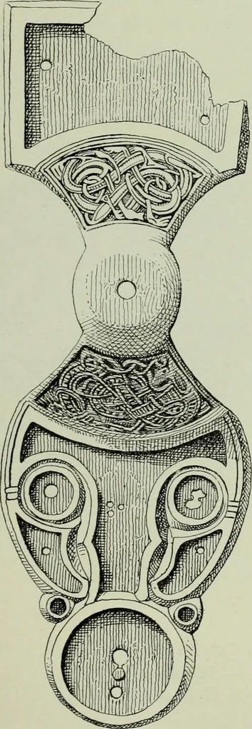 An illustration from Die altgermanische thierornamentik; typologische studie über germanische metallgegenstände aus dem IV. bis IX. jahrhundert, nebst einer studie über irische ornamentik, 1904, leaf 84