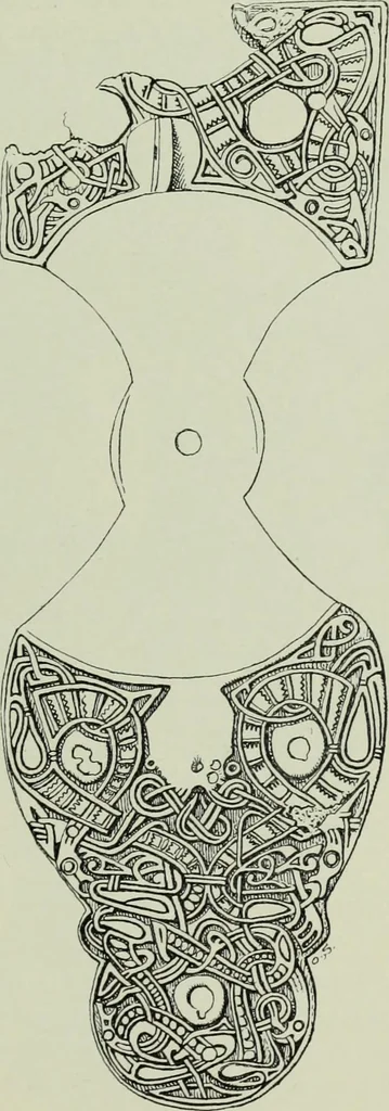 An illustration from Die altgermanische thierornamentik; typologische studie über germanische metallgegenstände aus dem IV. bis IX. jahrhundert, nebst einer studie über irische ornamentik, 1904, leaf 84