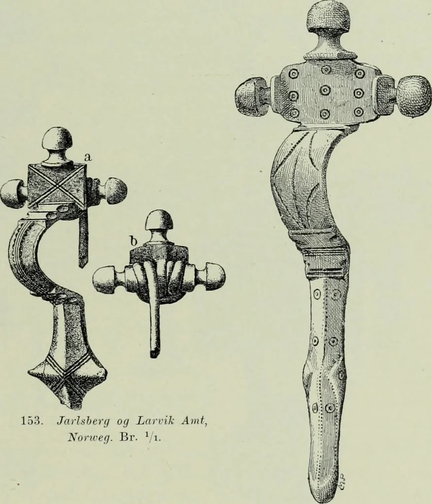 An illustration from Die altgermanische thierornamentik; typologische studie über germanische metallgegenstände aus dem IV. bis IX. jahrhundert, nebst einer studie über irische ornamentik, 1904, leaf 88