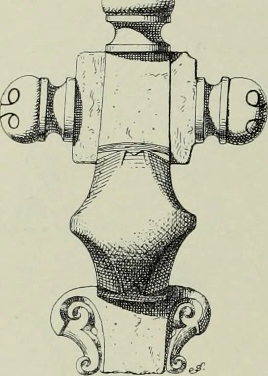 An illustration from Die altgermanische thierornamentik; typologische studie über germanische metallgegenstände aus dem IV. bis IX. jahrhundert, nebst einer studie über irische ornamentik, 1904, leaf 89