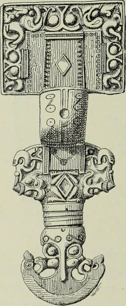 An illustration from Die altgermanische thierornamentik; typologische studie über germanische metallgegenstände aus dem IV. bis IX. jahrhundert, nebst einer studie über irische ornamentik, 1904, leaf 89
