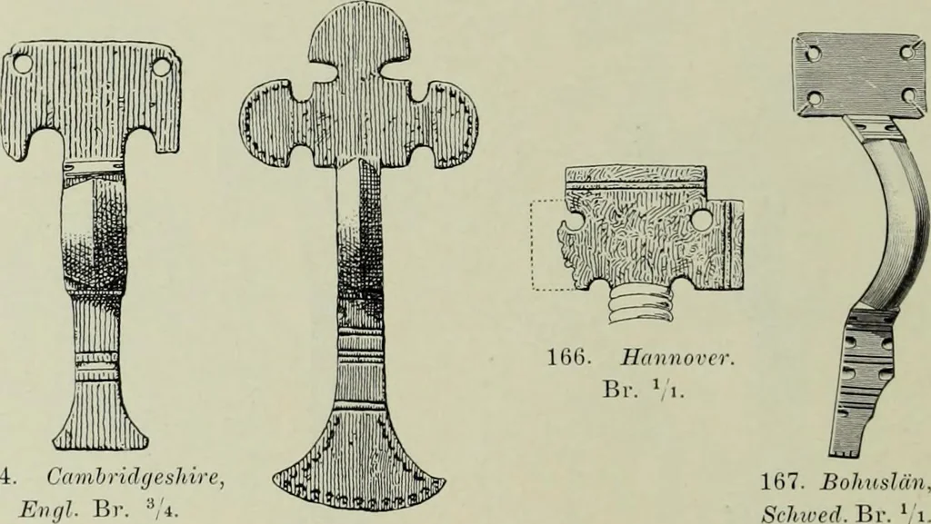 An illustration from Die altgermanische thierornamentik; typologische studie über germanische metallgegenstände aus dem IV. bis IX. jahrhundert, nebst einer studie über irische ornamentik, 1904, leaf 91