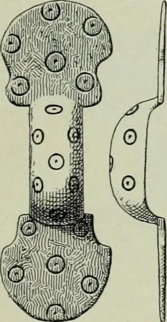 An illustration from Die altgermanische thierornamentik; typologische studie über germanische metallgegenstände aus dem IV. bis IX. jahrhundert, nebst einer studie über irische ornamentik, 1904, leaf 92