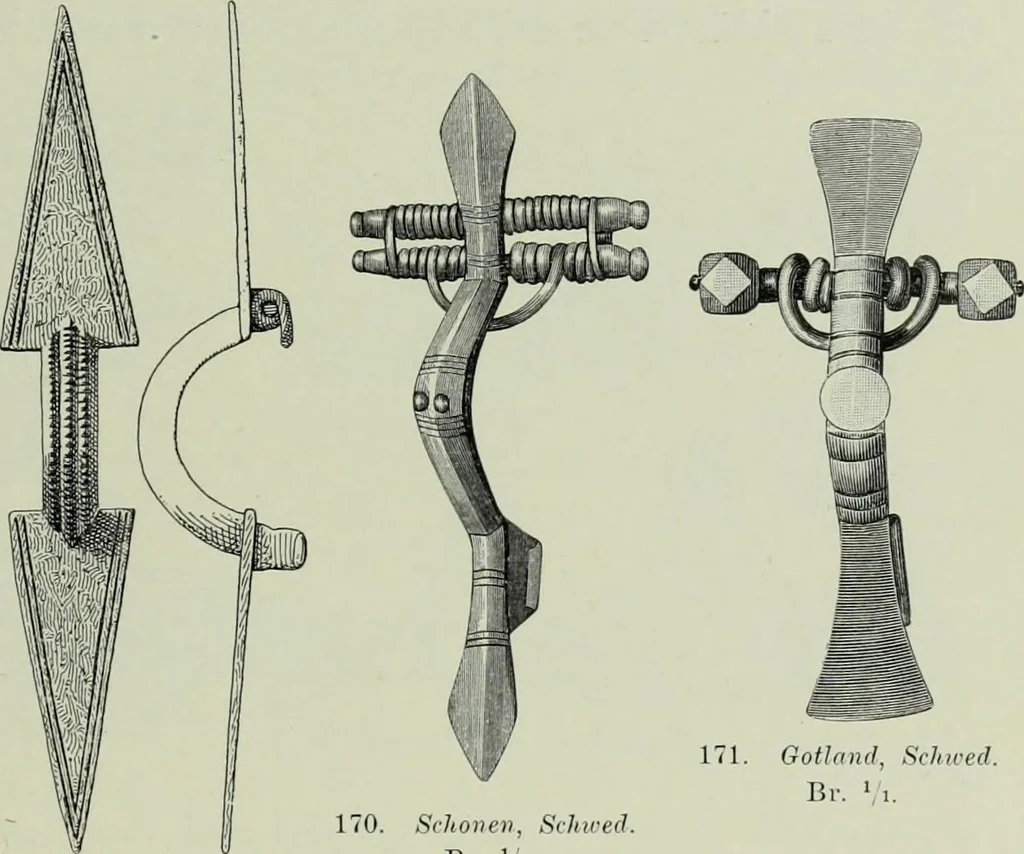 An illustration from Die altgermanische thierornamentik; typologische studie über germanische metallgegenstände aus dem IV. bis IX. jahrhundert, nebst einer studie über irische ornamentik, 1904, leaf 92