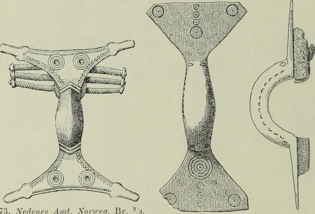 An illustration from Die altgermanische thierornamentik; typologische studie über germanische metallgegenstände aus dem IV. bis IX. jahrhundert, nebst einer studie über irische ornamentik, 1904, leaf 93