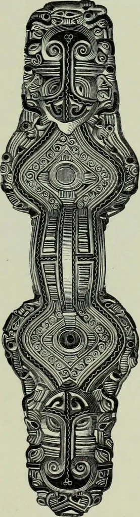 An illustration from Die altgermanische thierornamentik; typologische studie über germanische metallgegenstände aus dem IV. bis IX. jahrhundert, nebst einer studie über irische ornamentik, 1904, leaf 96