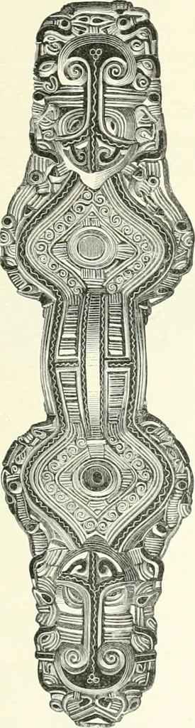 An illustration from Die altgermanische Thierornamentik : typologische Studie über germanische Metallgegenstände aus dem IV. bis IX. Jahrhundert, nebst einer Studie über irische Ornamentik, 1904, leaf 100