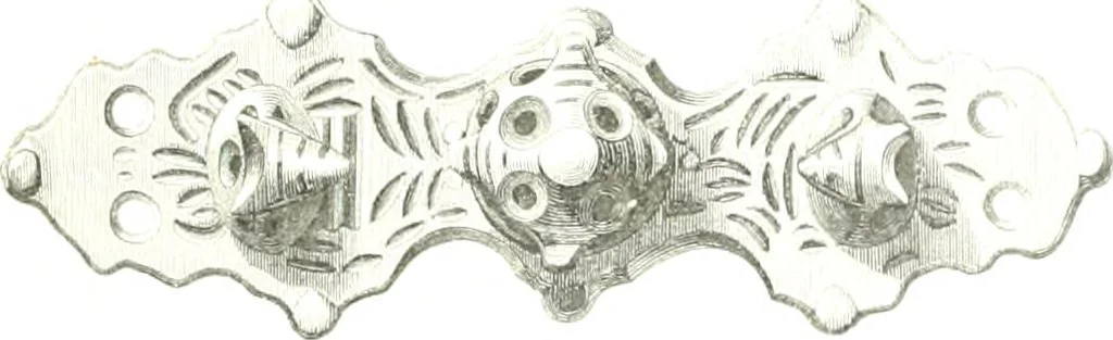 An illustration from Die altgermanische Thierornamentik : typologische Studie über germanische Metallgegenstände aus dem IV. bis IX. Jahrhundert, nebst einer Studie über irische Ornamentik, 1904, leaf 102