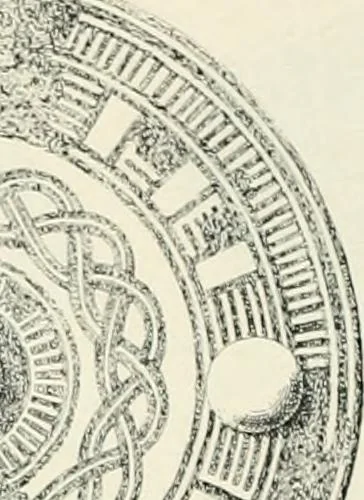An illustration from Die altgermanische Thierornamentik : typologische Studie über germanische Metallgegenstände aus dem IV. bis IX. Jahrhundert, nebst einer Studie über irische Ornamentik, 1904, leaf 107