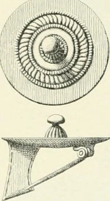 An illustration from Die altgermanische Thierornamentik : typologische Studie über germanische Metallgegenstände aus dem IV. bis IX. Jahrhundert, nebst einer Studie über irische Ornamentik, 1904, leaf 109
