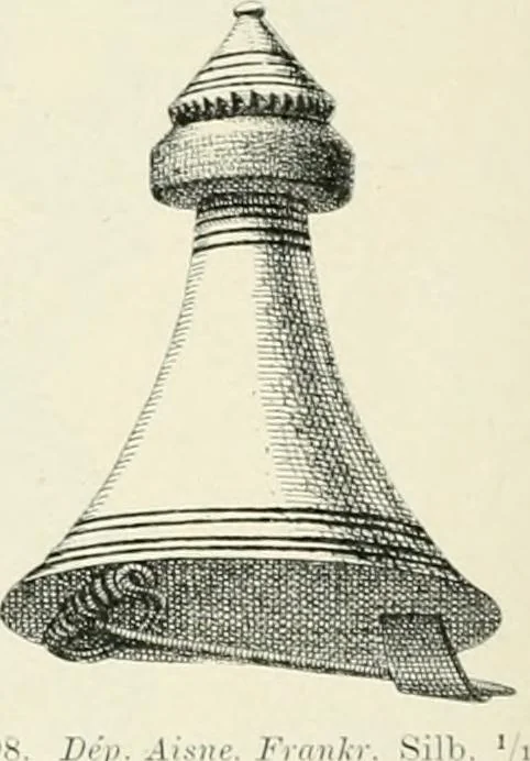 An illustration from Die altgermanische Thierornamentik : typologische Studie über germanische Metallgegenstände aus dem IV. bis IX. Jahrhundert, nebst einer Studie über irische Ornamentik, 1904, leaf 109