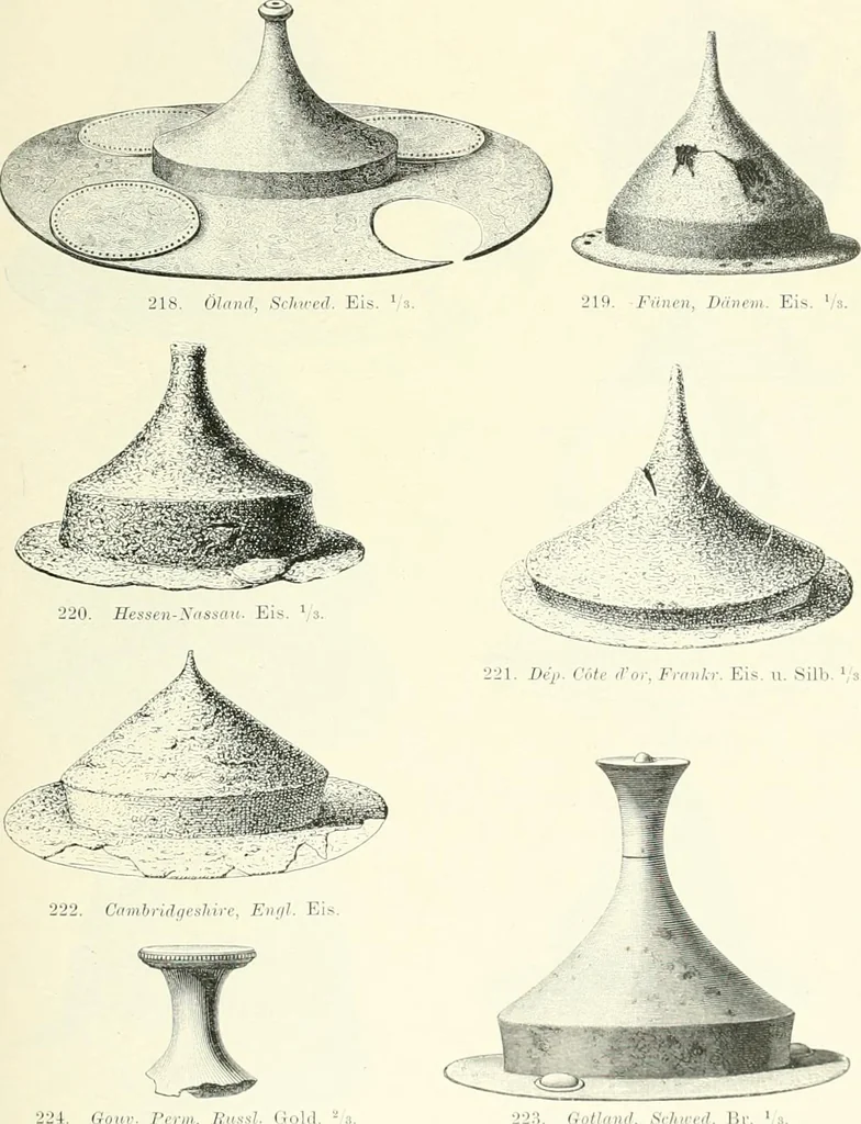 An illustration from Die altgermanische Thierornamentik : typologische Studie über germanische Metallgegenstände aus dem IV. bis IX. Jahrhundert, nebst einer Studie über irische Ornamentik, 1904, leaf 114