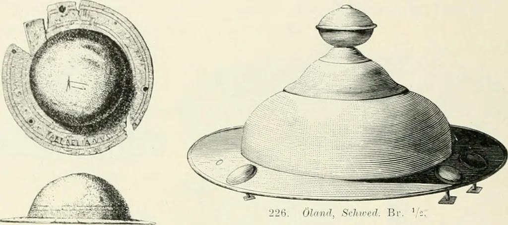 An illustration from Die altgermanische Thierornamentik : typologische Studie über germanische Metallgegenstände aus dem IV. bis IX. Jahrhundert, nebst einer Studie über irische Ornamentik, 1904, leaf 115