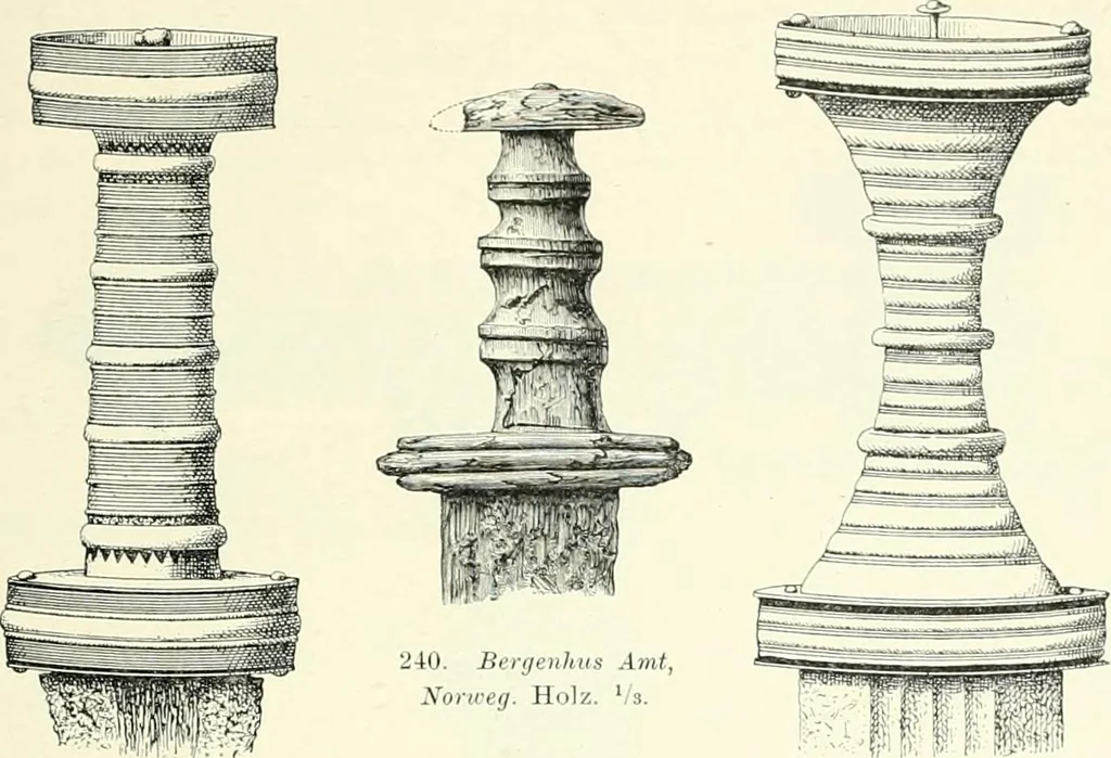 An illustration from Die altgermanische Thierornamentik : typologische Studie über germanische Metallgegenstände aus dem IV. bis IX. Jahrhundert, nebst einer Studie über irische Ornamentik, 1904, leaf 120