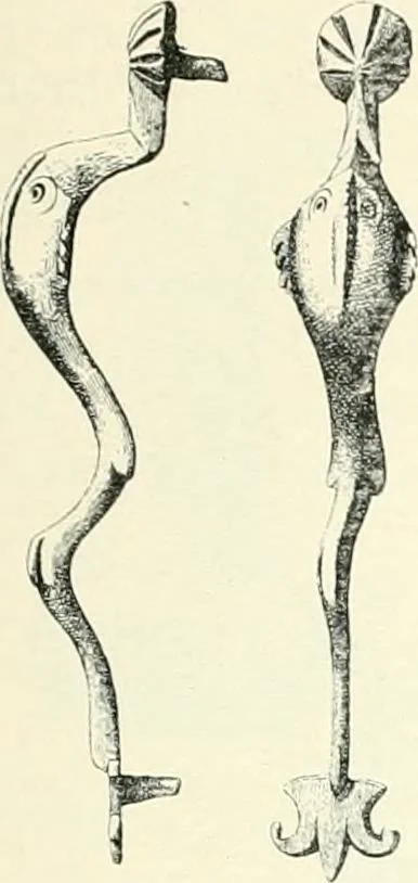 An illustration from Die altgermanische Thierornamentik : typologische Studie über germanische Metallgegenstände aus dem IV. bis IX. Jahrhundert, nebst einer Studie über irische Ornamentik, 1904, leaf 126