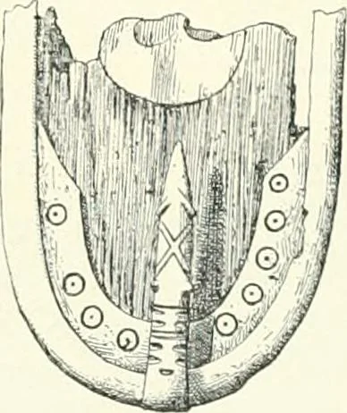 An illustration from Die altgermanische Thierornamentik : typologische Studie über germanische Metallgegenstände aus dem IV. bis IX. Jahrhundert, nebst einer Studie über irische Ornamentik, 1904, leaf 126