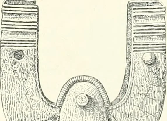 An illustration from Die altgermanische Thierornamentik : typologische Studie über germanische Metallgegenstände aus dem IV. bis IX. Jahrhundert, nebst einer Studie über irische Ornamentik, 1904, leaf 126