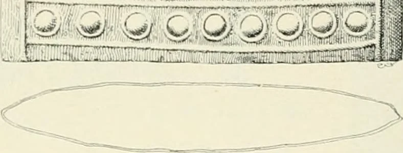 An illustration from Die altgermanische Thierornamentik : typologische Studie über germanische Metallgegenstände aus dem IV. bis IX. Jahrhundert, nebst einer Studie über irische Ornamentik, 1904, leaf 127