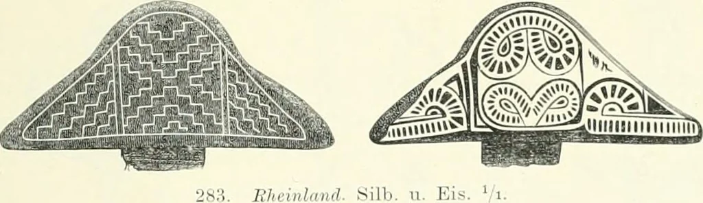An illustration from Die altgermanische Thierornamentik : typologische Studie über germanische Metallgegenstände aus dem IV. bis IX. Jahrhundert, nebst einer Studie über irische Ornamentik, 1904, leaf 130