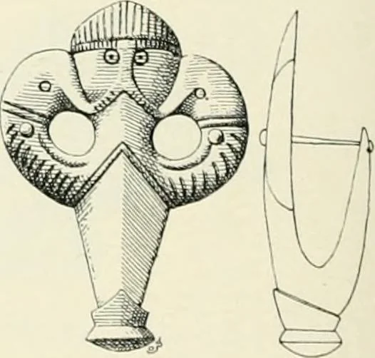 An illustration from Die altgermanische Thierornamentik : typologische Studie über germanische Metallgegenstände aus dem IV. bis IX. Jahrhundert, nebst einer Studie über irische Ornamentik, 1904, leaf 131