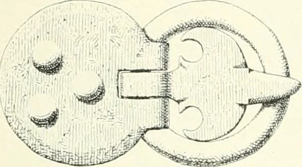 An illustration from Die altgermanische Thierornamentik : typologische Studie über germanische Metallgegenstände aus dem IV. bis IX. Jahrhundert, nebst einer Studie über irische Ornamentik, 1904, leaf 138
